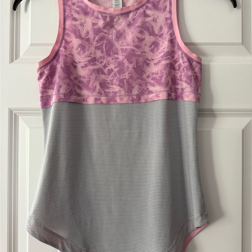 Ivivva by Lululemon Junior Pink and Gray Patterned tank top
